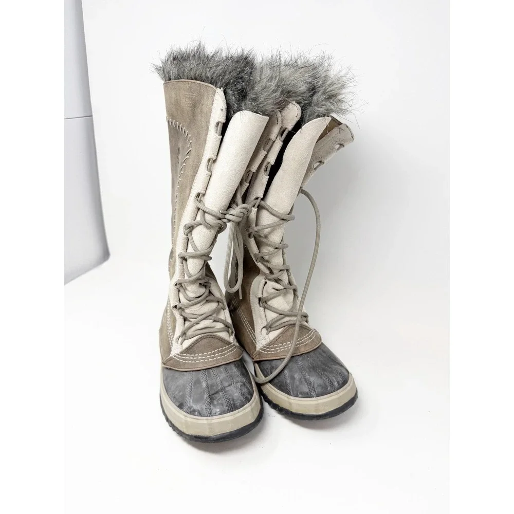 Sorel Cate The Great Tall Waterproof Winter Boots Leather NL1642-221 Size 8